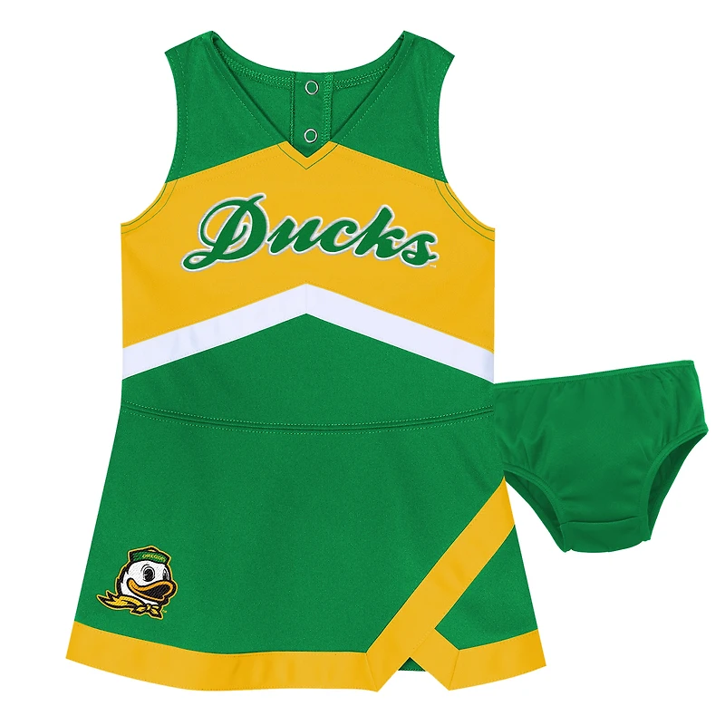 Girls Toddler Green Oregon Ducks Cheer Captain Dress with Bloomers
