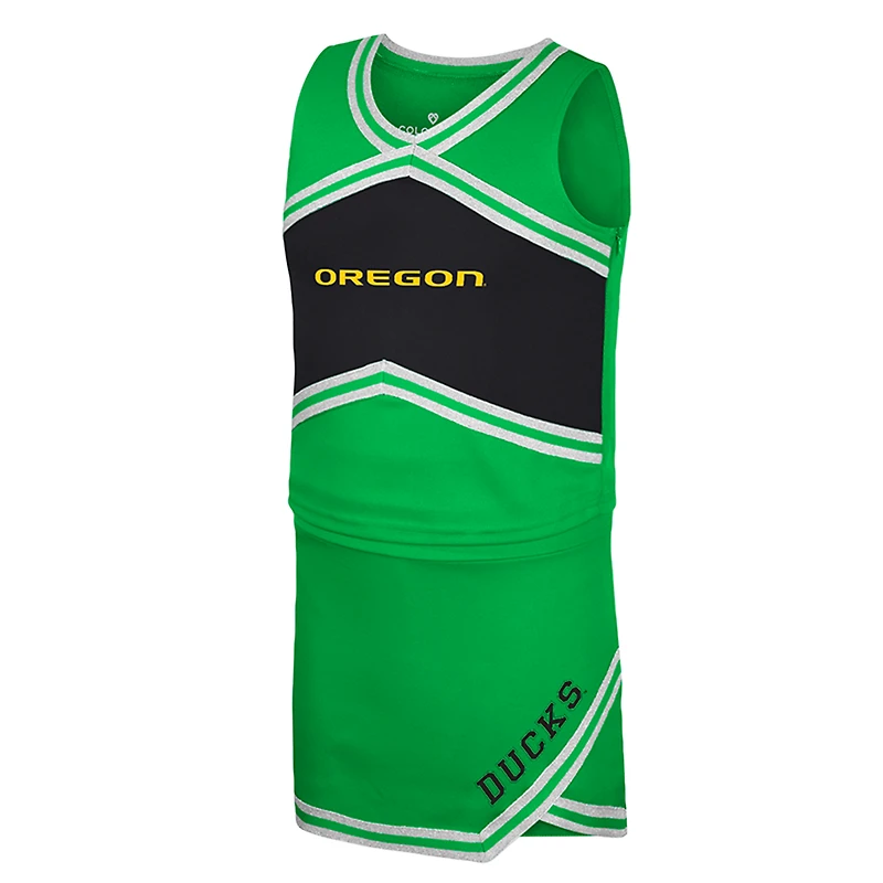 Ensemble haut et jupe de pom-pom girl pour filles Colosseum Green Oregon Ducks