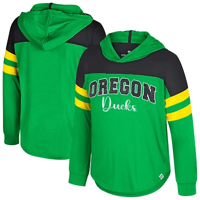 Girls Youth Colosseum Green Oregon Ducks Reflection Hoodie Long Sleeve T-Shirt