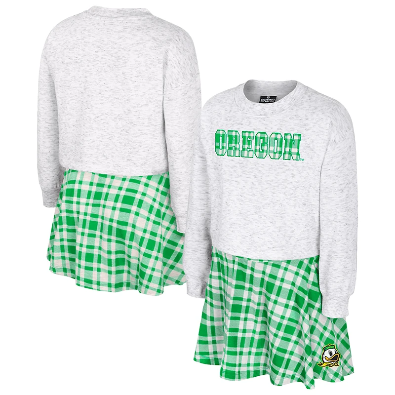 Ensemble jupe et haut à carreaux Marceline blanc des Ducks de l'Oregon pour filles du Colisée