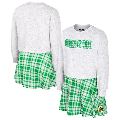 Ensemble jupe et haut à carreaux Marceline blanc des Ducks de l'Oregon pour filles du Colisée