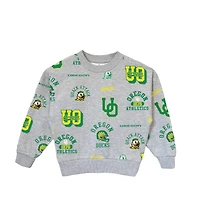 Girls Youth Gameday Couture  Heather Gray Oregon Ducks Always On Repeat Pullover Sweatshirt