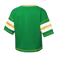 Girls Youth Outerstuff Green Oregon Ducks Gridiron Jersey V-Neck T-Shirt