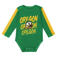 Infant Outerstuff Green/Yellow Oregon Ducks Double Down Bodysuit and Pants 3-Piece Set