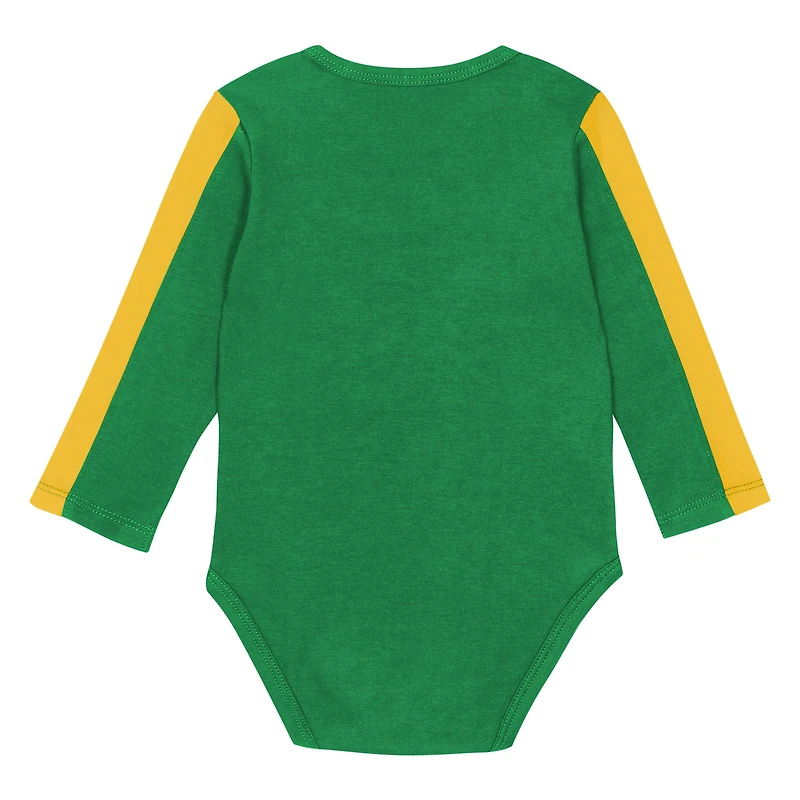 Infant Outerstuff Green/Yellow Oregon Ducks Double Down Bodysuit and Pants 3-Piece Set