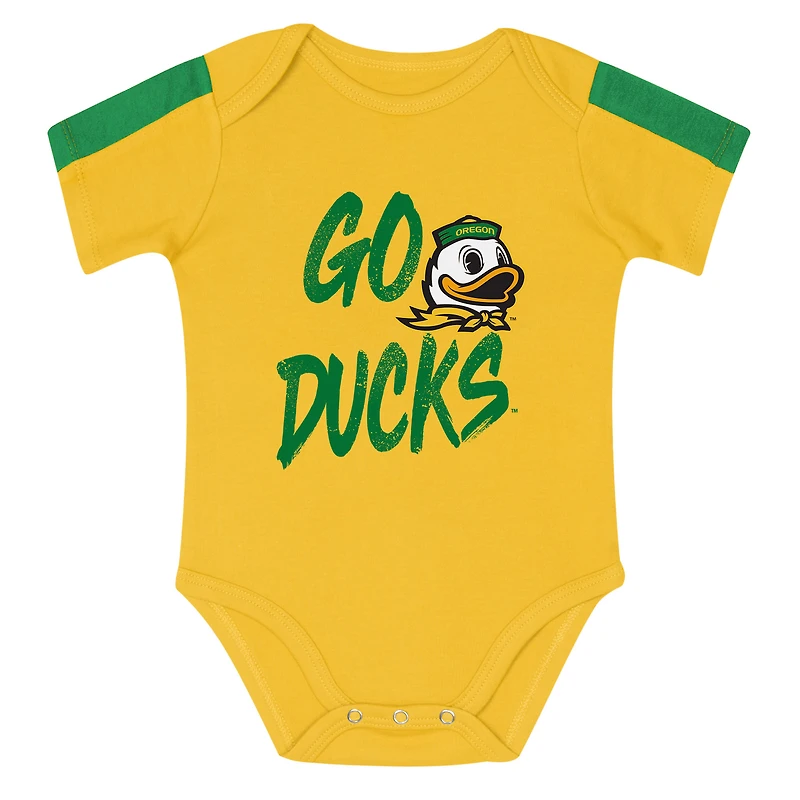 Infant Outerstuff Green/Yellow Oregon Ducks Double Down Bodysuit and Pants 3-Piece Set