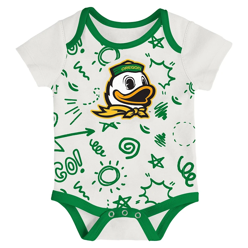 Infant Outerstuff Oregon Ducks All Day Play Three-Piece Bodysuit Set