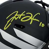 Casque Riddell Speed Mini 2024 Black Wing autographié par Justin Herbert des Oregon Ducks