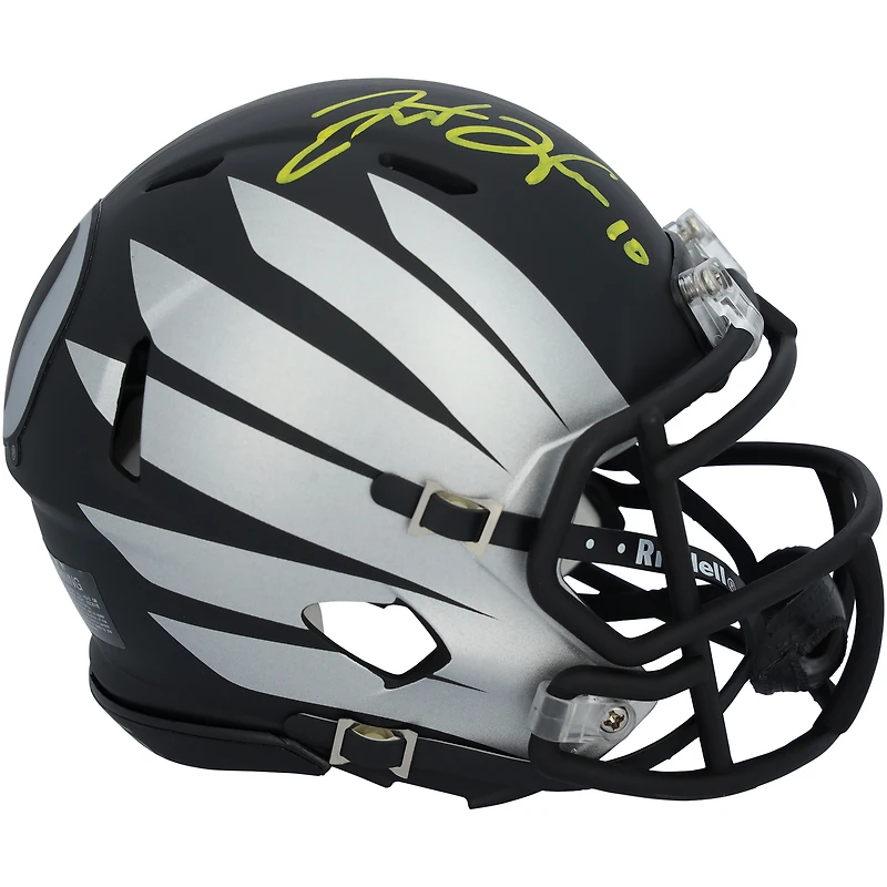 Justin Herbert Oregon Ducks Autographed Riddell 2024 Black Wing Speed Mini Helmet