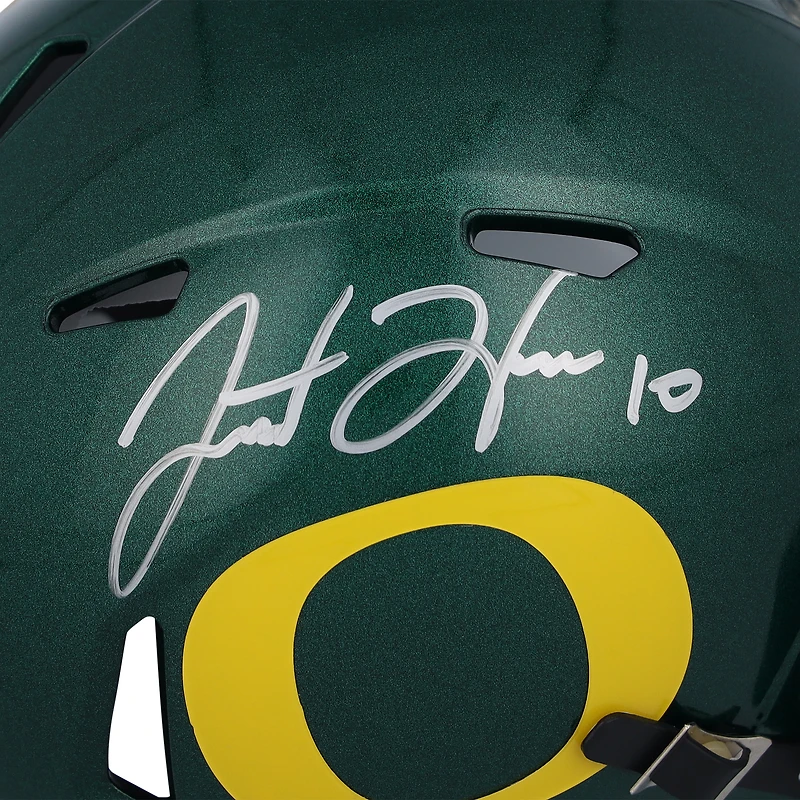 Justin Herbert Oregon Ducks Autographed Riddell Speed Mini Helmet