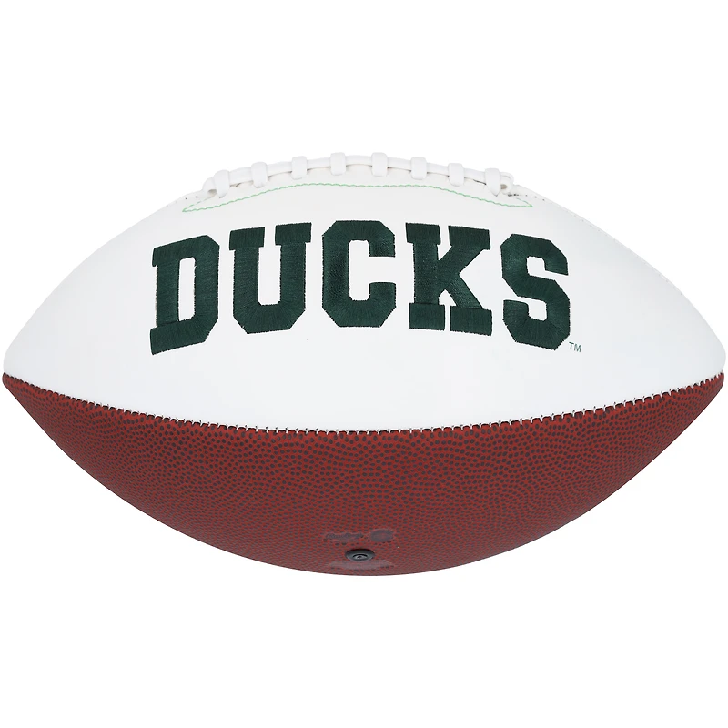 Ballon de football à panneau blanc autographié par Justin Herbert des Oregon Ducks
