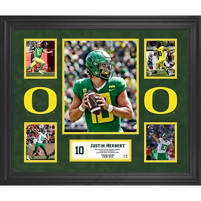 Collage encadré de 5 photos des Ducks de l'Oregon de Justin Herbert