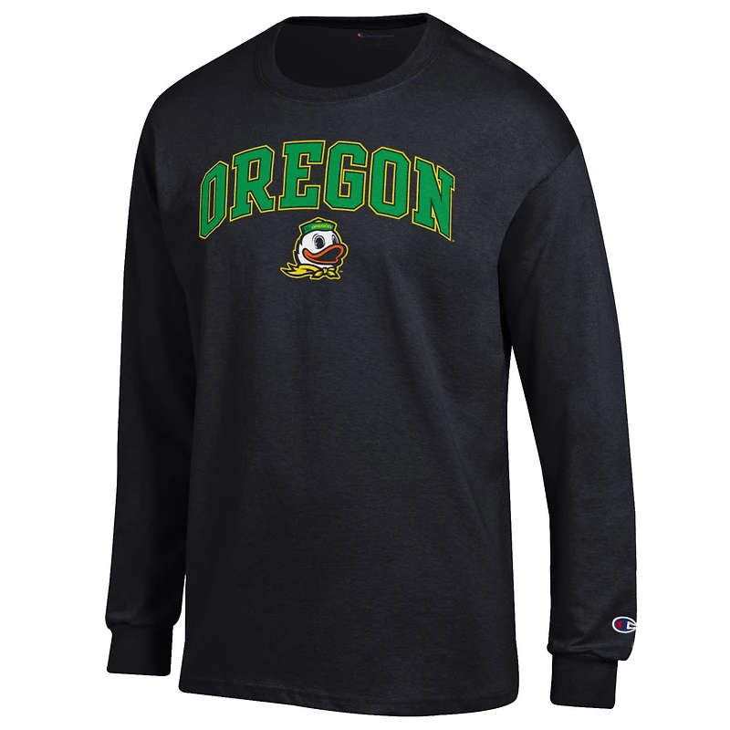 Men's Champion  Black Oregon Ducks Arch Over Logo Long Sleeve T-Shirt