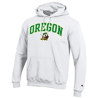 Men's Champion  White Oregon Ducks Arch Over Logo Pullover Hoodie