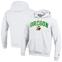 Men's Champion  White Oregon Ducks Arch Over Logo Pullover Hoodie