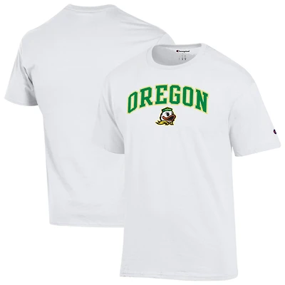 T-shirt blanc avec logo arqué des Oregon Ducks pour homme