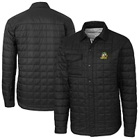 Veste pour homme Cutter & Buck Black Oregon Ducks Rainier Eco Insulated PrimaLoft à boutons-pression