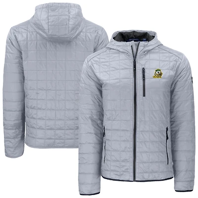 Men's Cutter & Buck  Gray Oregon Ducks Rainier Eco PrimaLoft Hooded Full-Zip Jacket