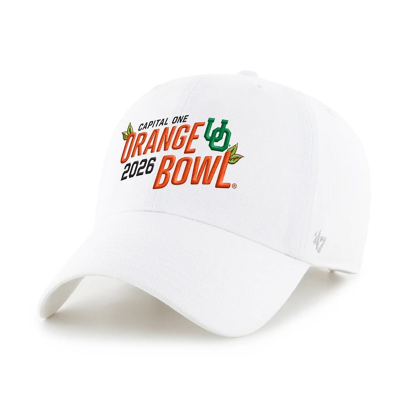 Men's '47 White Oregon Ducks College Football Playoffs Quarterfinals Clean Up Adjustable Hat