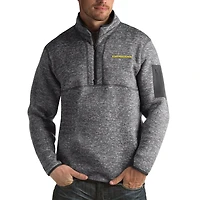 Men's Antigua Charcoal Oregon Ducks Fortune Big & Tall Quarter-Zip Pullover Jacket