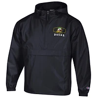 Men's Champion Black Oregon Ducks Delay Packable Half-Zip Jacket