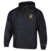 Veste coupe-vent à capuche et demi-zip pliable Champion Black Oregon Ducks pour homme