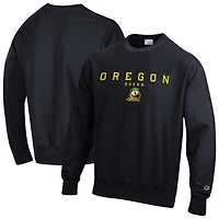 Men's Champion  Black Oregon Ducks Relentless Reverse Weave Sweatshirt