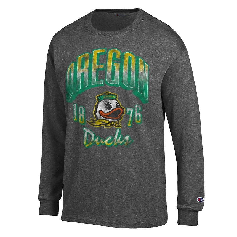 Men's Champion  Charcoal Oregon Ducks Bold Long-Sleeve T-Shirt