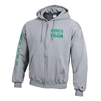 Men's Champion  Gray Oregon Ducks Varsity Powerblend Full-Zip Fleece Hoodie