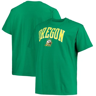 T-shirt Champion vert pour homme, grandes tailles, logo Oregon Ducks, arche sur fond blanc