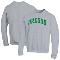 Men's Champion  Heather Gray Oregon Ducks Basic Arch Fleece Pullover Sweatshirt