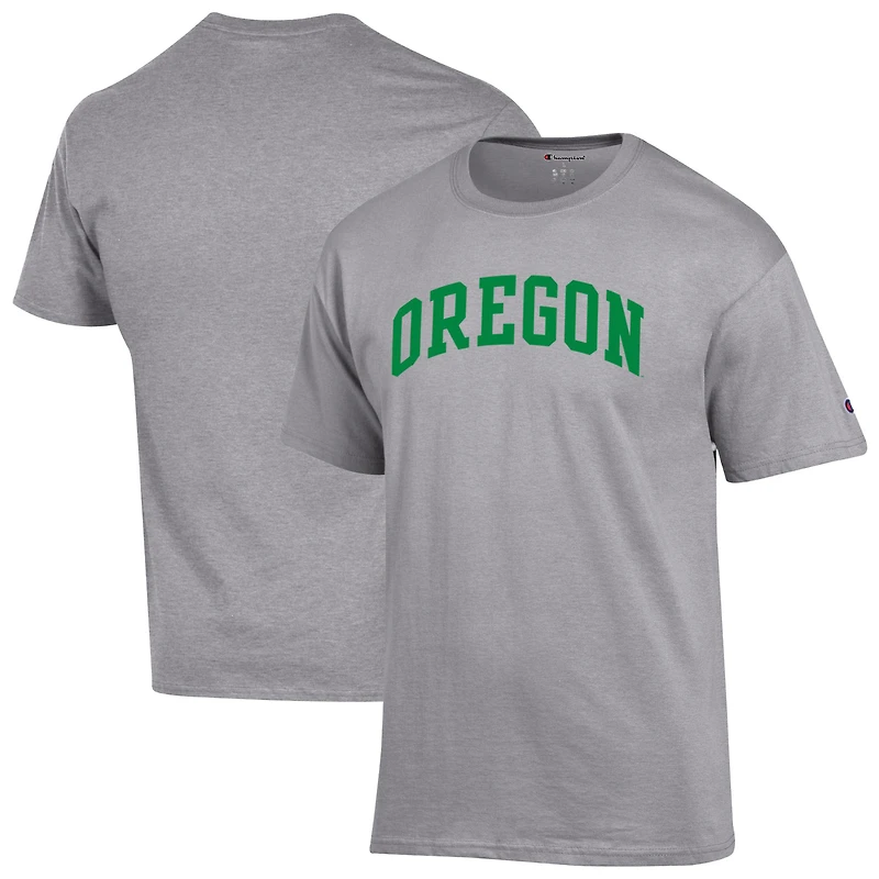 Men's Champion  Heather Gray Oregon Ducks Basic Arch T-Shirt