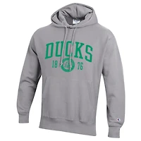 Men's Champion  Heather Gray Oregon Ducks Established Reverse Weave Hoodie