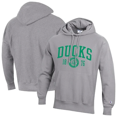 Men's Champion  Heather Gray Oregon Ducks Established Reverse Weave Hoodie