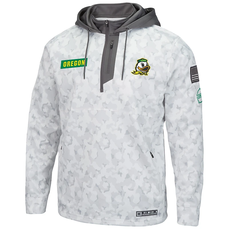 Sweat à capuche zippé Colosseum Arctic Camo Oregon Ducks OHT pour homme, motif militaire.