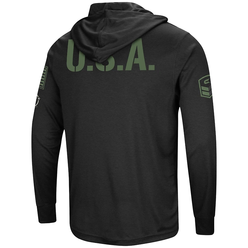 Men's Colosseum Black Oregon Ducks Big & Tall OHT Military Appreciation Tango Long Sleeve Hoodie T-Shirt