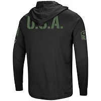 Men's Colosseum Black Oregon Ducks Big & Tall OHT Military Appreciation Tango Long Sleeve Hoodie T-Shirt