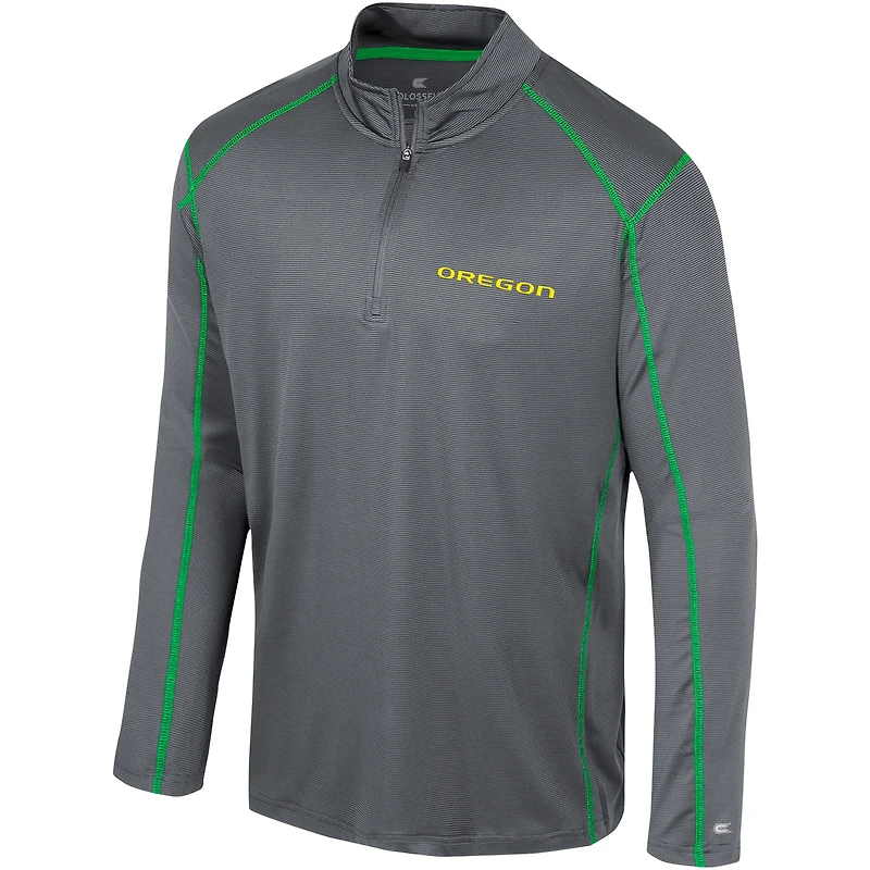 Men's Colosseum Black Oregon Ducks Cameron Quarter-Zip Windshirt