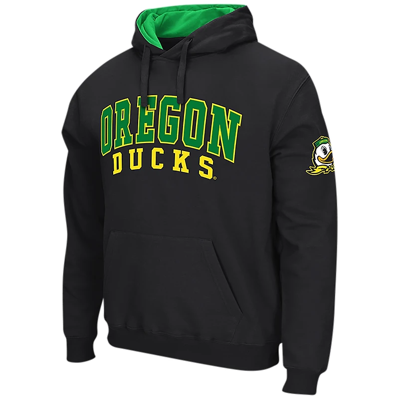 Men's Colosseum Black Oregon Ducks Double Arch Pullover Hoodie