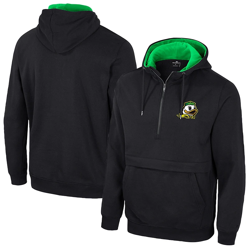 Sweat à capuche demi-zippé noir Colosseum pour hommes des Oregon Ducks