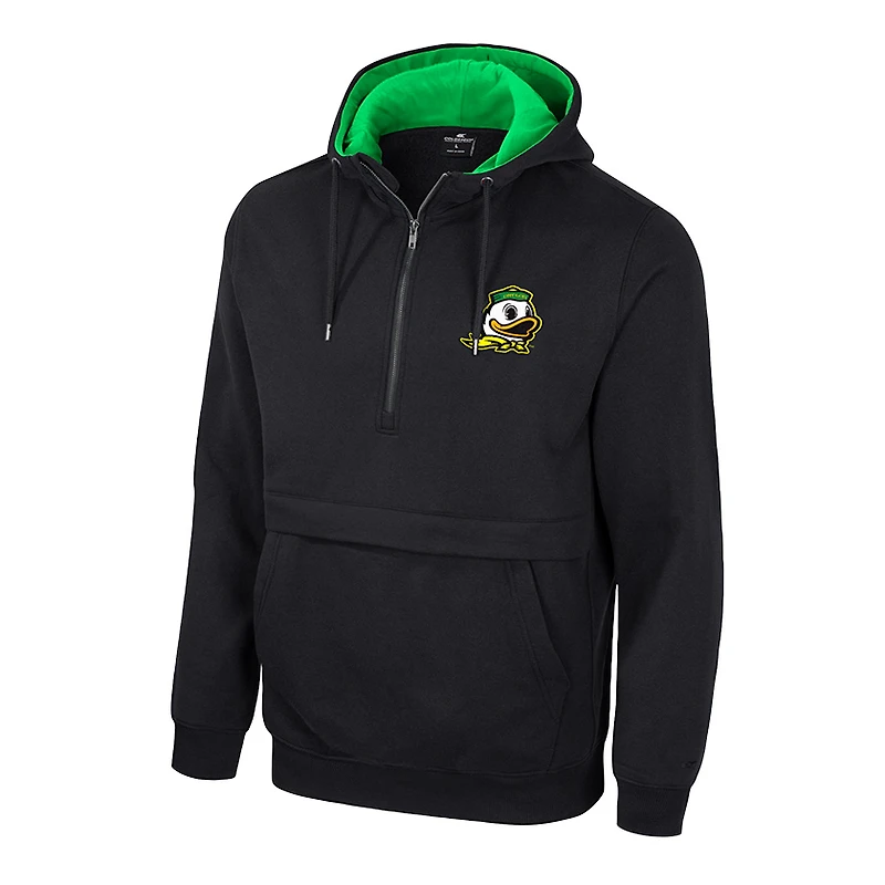 Sweat à capuche demi-zippé noir Colosseum pour hommes des Oregon Ducks