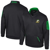 Men's Colosseum Black Oregon Ducks Mainframe Quarter-Zip Fleece Jacket