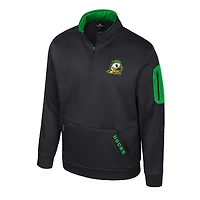 Men's Colosseum Black Oregon Ducks Mainframe Quarter-Zip Fleece Jacket