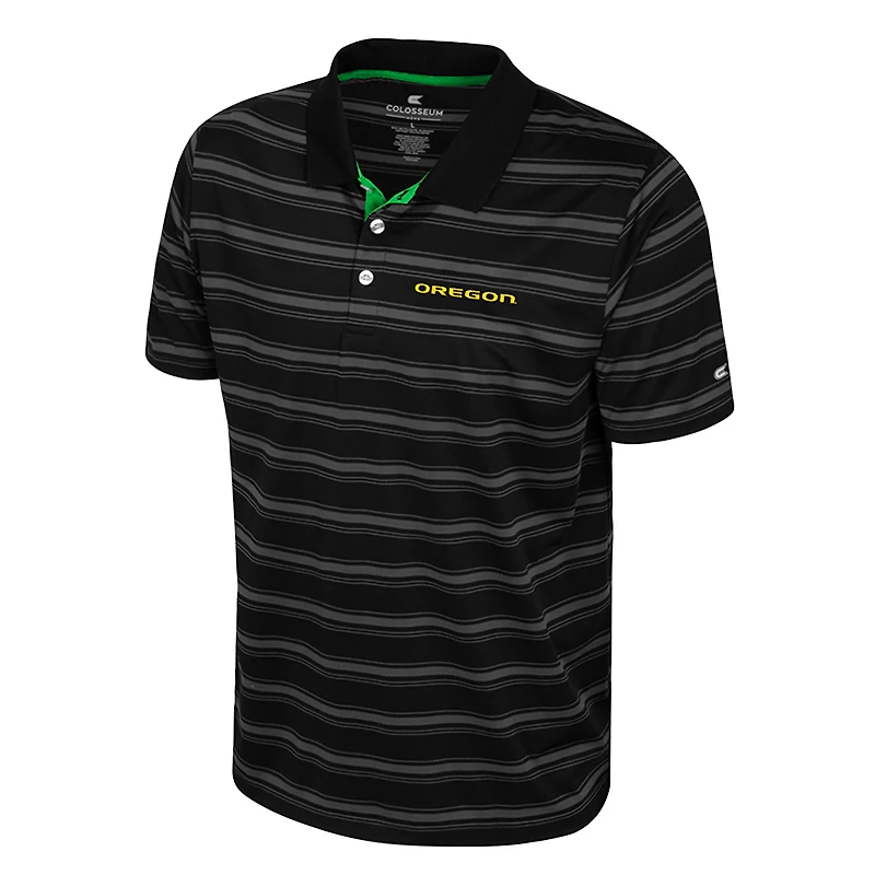 Men's Colosseum  Black Oregon Ducks Milk Steak Polo