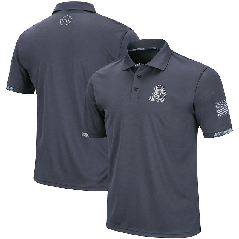 Polo pour hommes Colosseum Charcoal Oregon Ducks Big & Tall OHT Military Appreciation Digital Camo