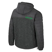 Men's Colosseum Charcoal Oregon Ducks Nightman Full-Zip Hoodie Puffer Jacket