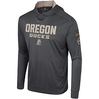 Men's Colosseum Charcoal Oregon Ducks OHT Military Appreciation Long Sleeve Hoodie T-Shirt