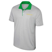 Men's Colosseum Gray Oregon Ducks Big & Tall Tuck Striped Polo