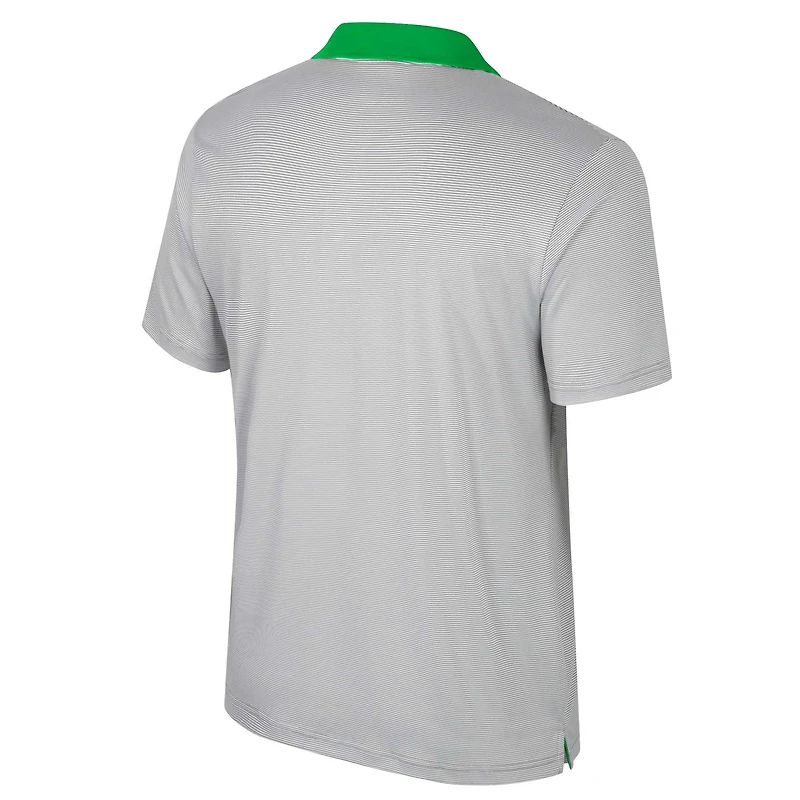Men's Colosseum Gray Oregon Ducks Big & Tall Tuck Striped Polo