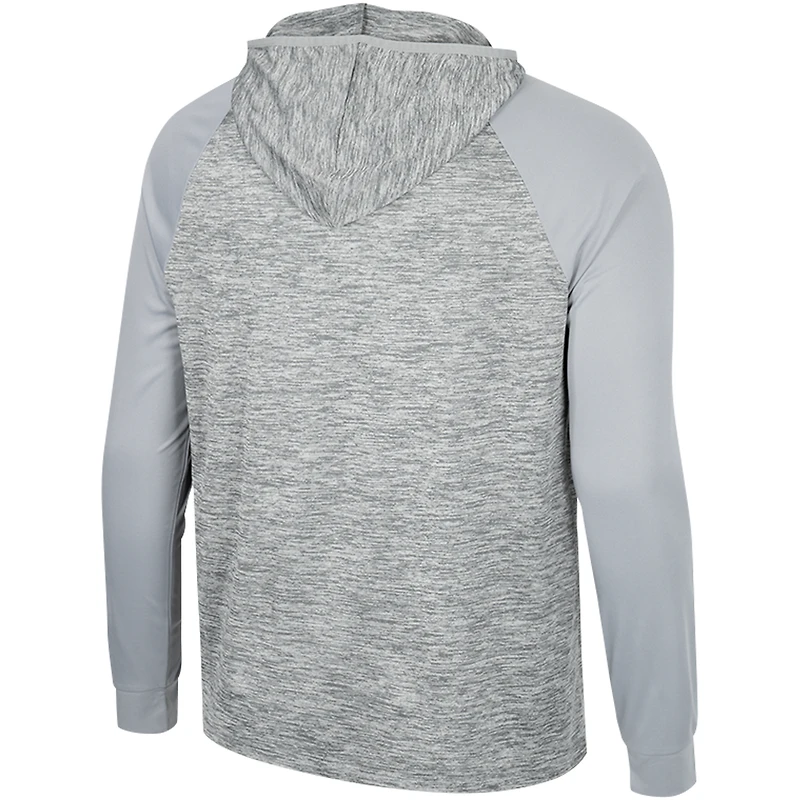Men's Colosseum Gray Oregon Ducks Cybernetic Raglan Quarter-Zip Hooded Top